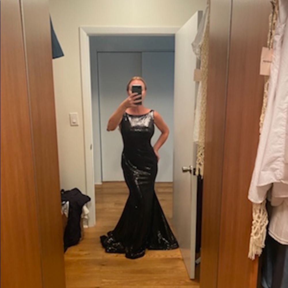Custom sequin mermaid evening gown full sequins, low back, size 4